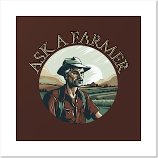 Ask a Farmer, village life, american farm, gift present ideas Posters and Art